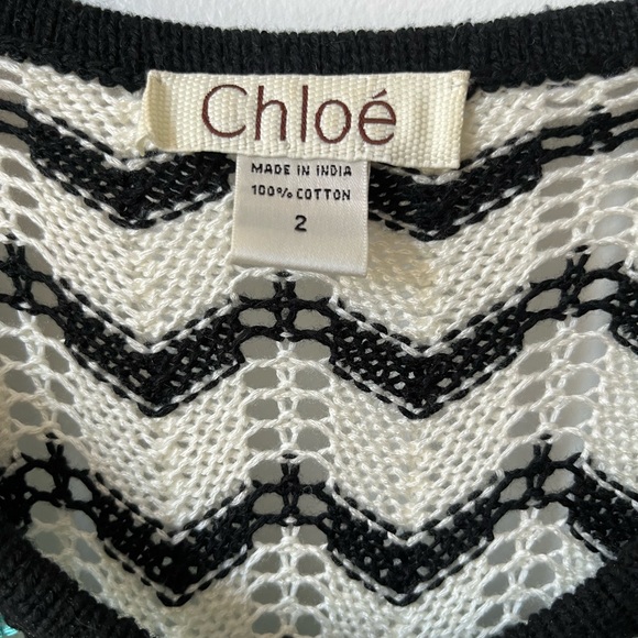 Chloé zigzag knit crochet dress size 2 - Picture 7 of 7